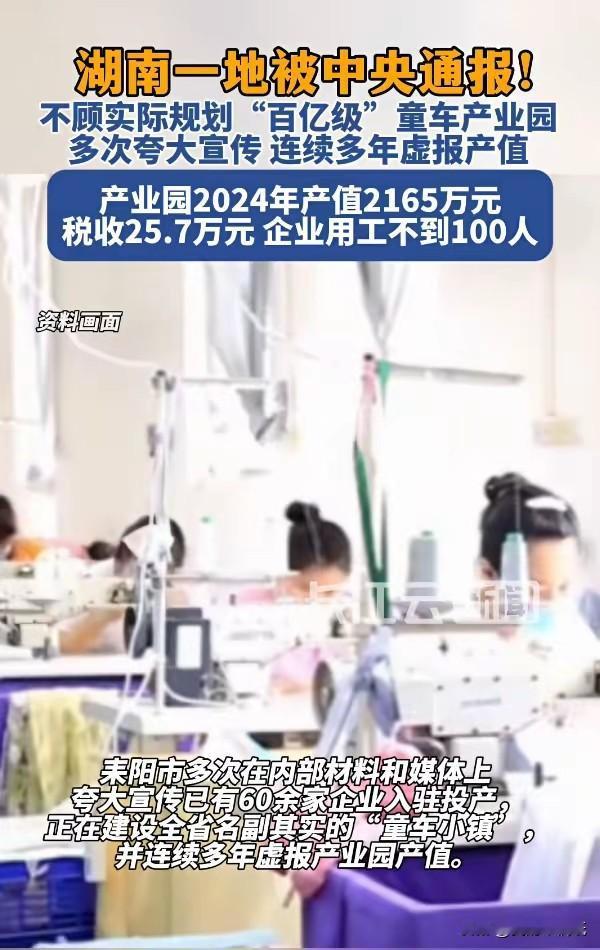 一个号称“童车小镇”的百亿1产业园，实际只有1家组装厂和4家小微企业撑场面，企业