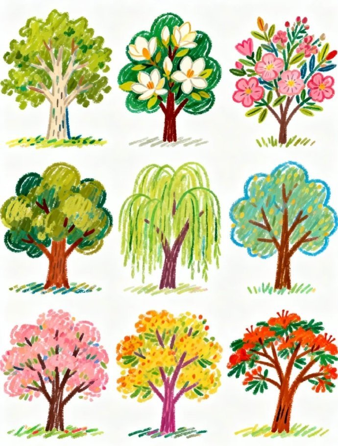 “ 简笔画 · 四季的树 …  ”  