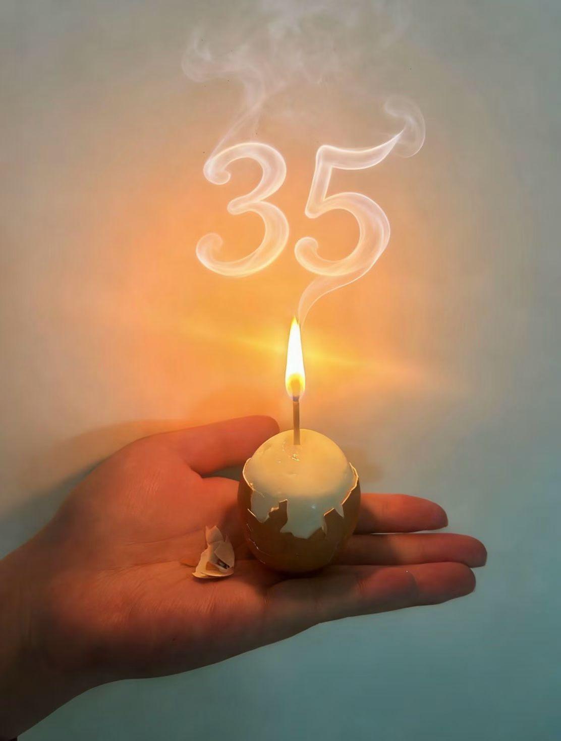 35岁生日蜡烛，愿岁月静好，愿时光温柔，三十五载年华，岁月如歌。