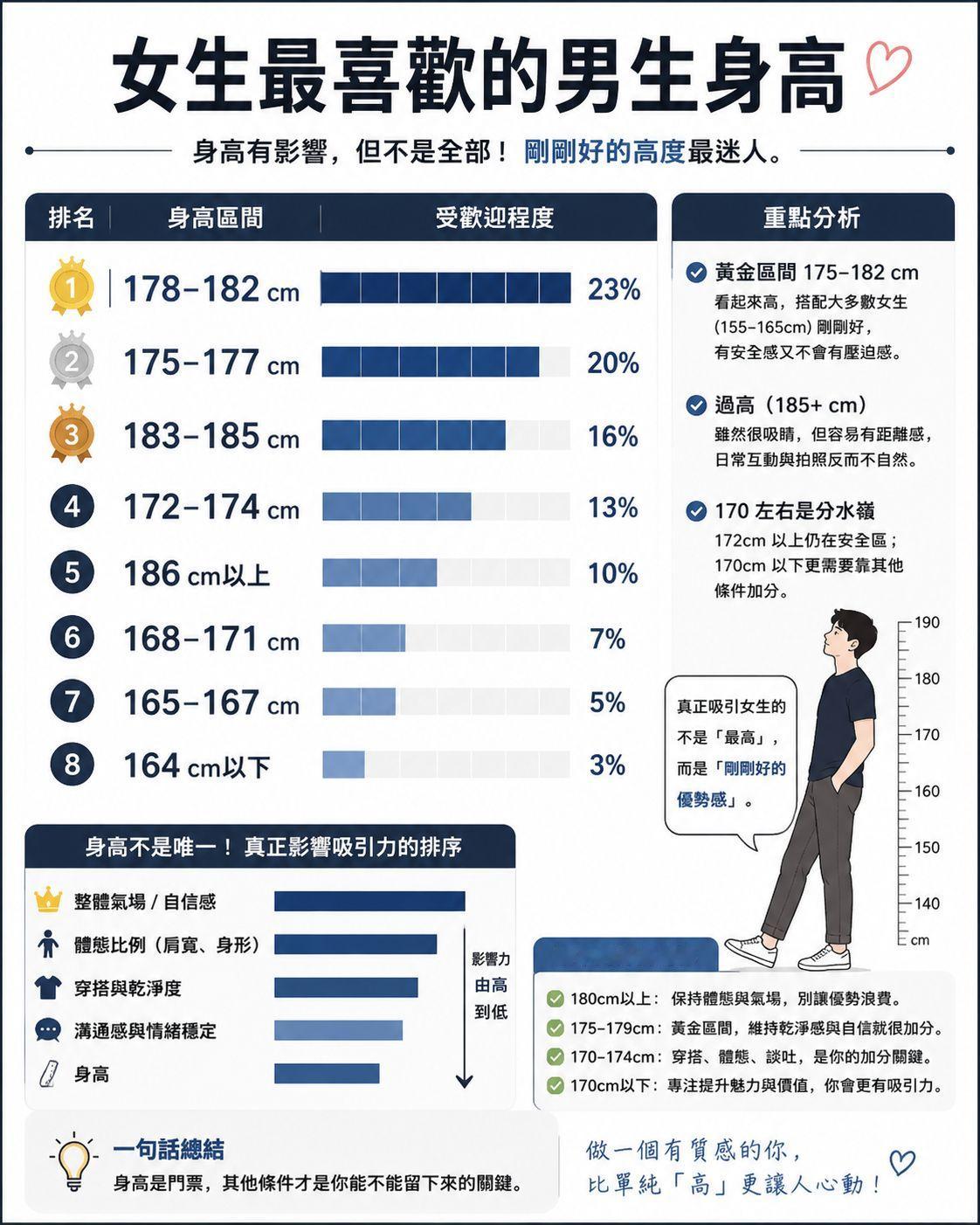 女生最喜欢的男生身高 