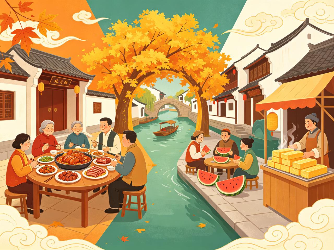 你家乡立秋吃什么？

我收集了一下：北方人贴秋膘吃肉，江南人吃西瓜"啃秋"，有些