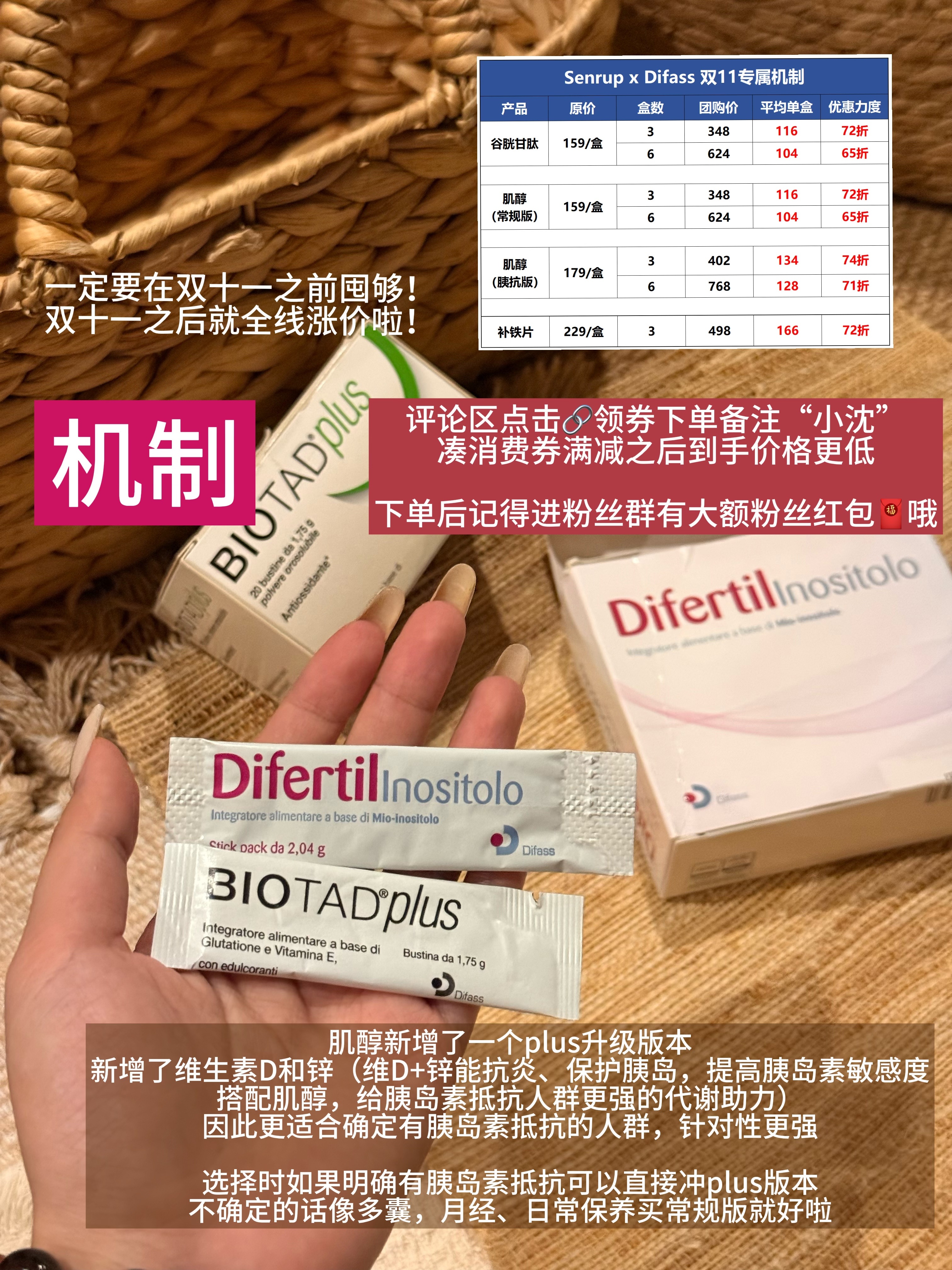 difass谷胱甘肽、肌醇、补铁🚗谷胱甘肽今年真的火到爆！这次双11一定要买可