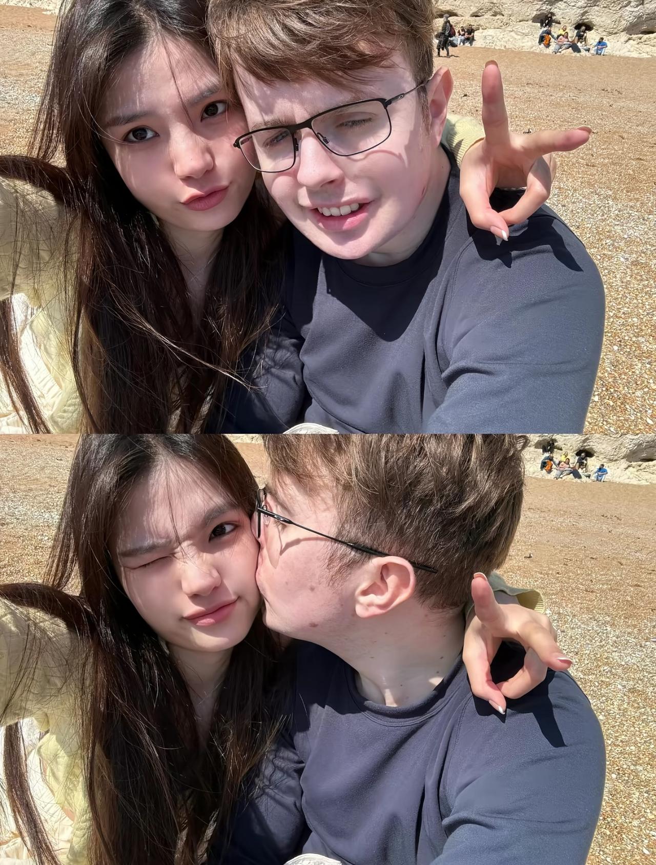 如果这位女士看到自己的外国男友在社交媒体上发的内容，肯定会破防吧。

自己对他的