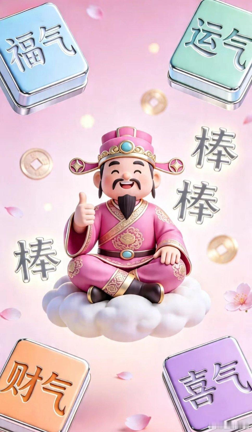 一期人见人爱的招财纳福财神爷Q版壁纸～ 