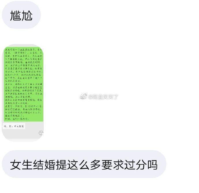 女生结婚提这么多要求过分吗？ ​​​