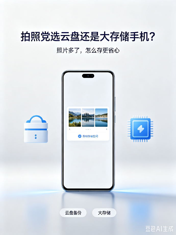 拍照党选云盘还是大存储手机 我肯定先选大存储手机，至少512GB起步。云盘更适合