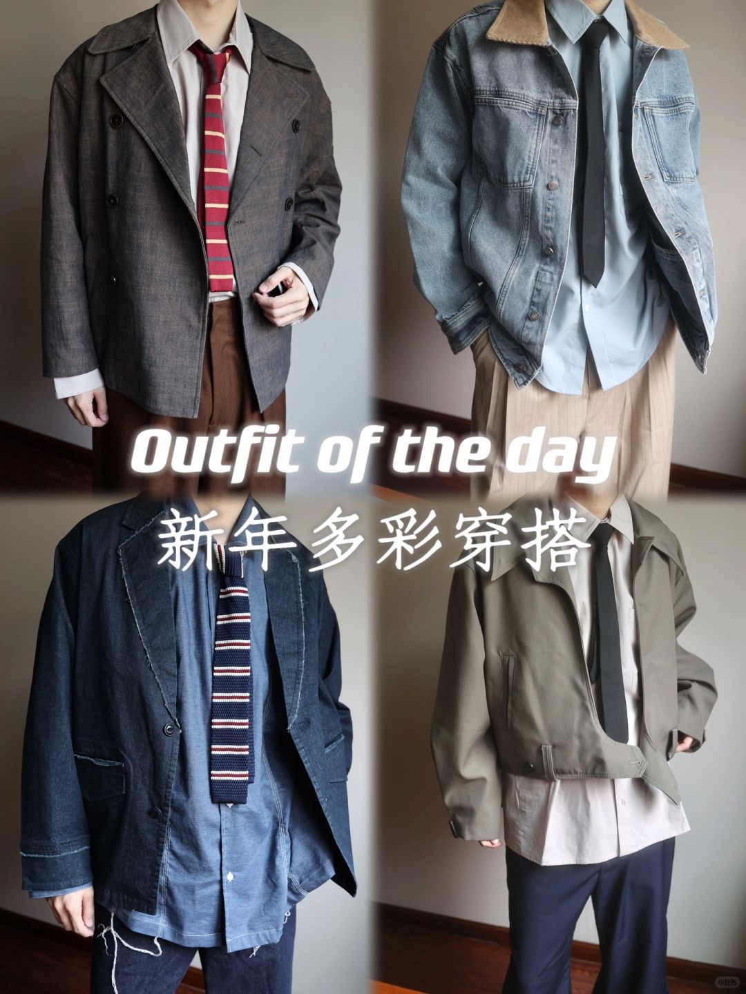 领带怎么搭才休闲？新年复古时髦多彩穿搭