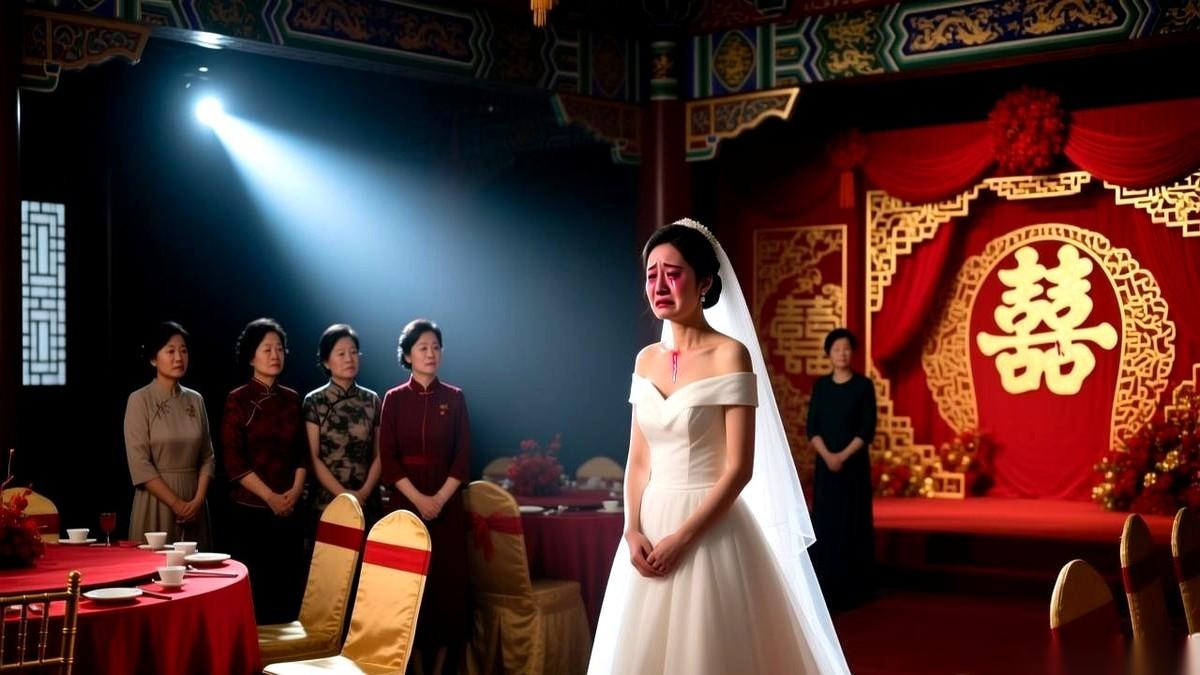 婚礼当天大门敞开，原本排好的四个伴娘位子，整整齐齐全空着。
新娘急得直跺脚，临时