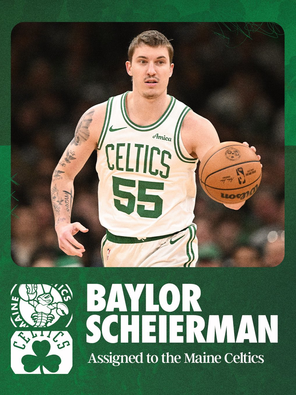 凯尔特人国度  波士顿凯尔特人队官方宣布，球队下放2024届首轮秀Baylor 