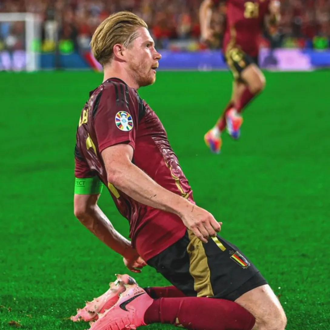 🇧🇪 2-0击败罗马尼亚一役中，德布劳内攻入锁定胜局的第二球，帮助比利时拿下