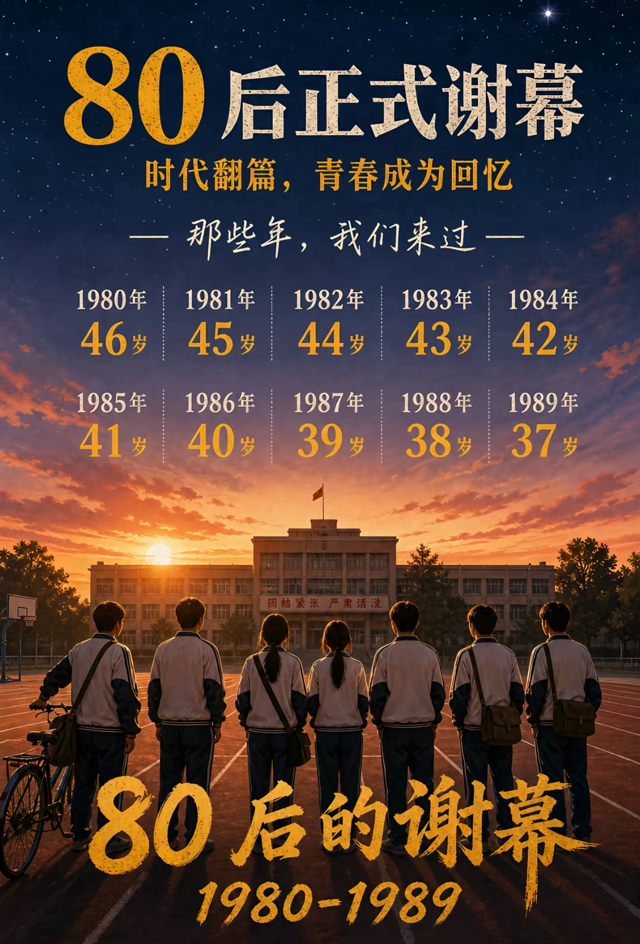 属于80后的青春，正式谢幕了。我们是农耕乡土最后的见证者，踩着田埂长大，追过夏夜