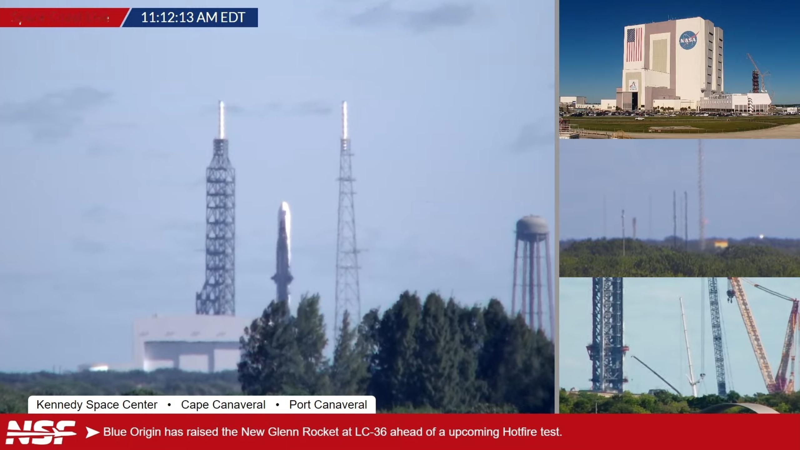 LC-36的废气燃烧塔已经点燃，明天凌晨新格伦（New Glenn）可能会进行推
