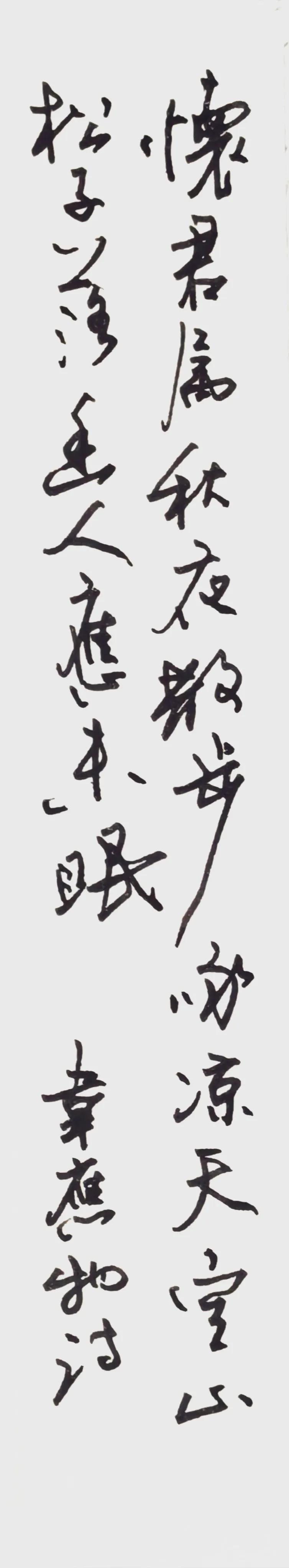 秋夜寄邱员外
【唐】韦应物
怀君属秋夜，散步咏凉天。
空山松子落，幽人应未眠。