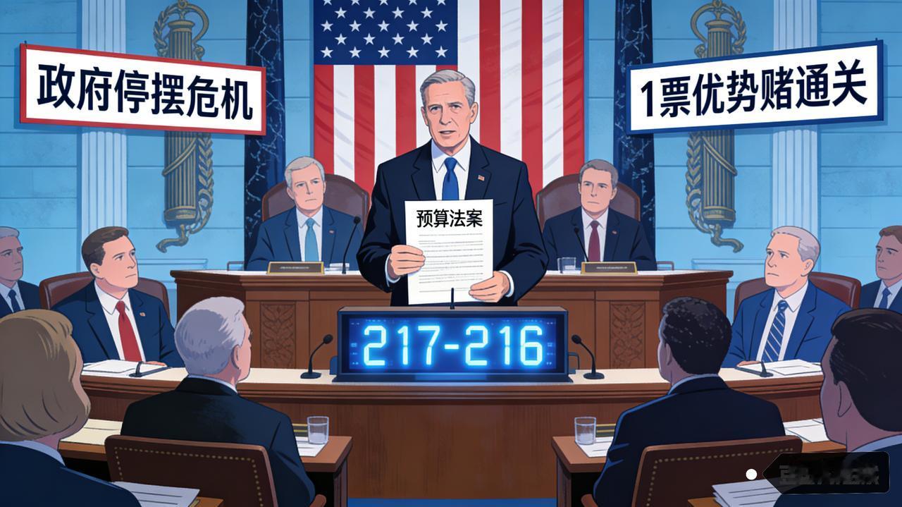 惊险！美国政府停摆危机难解，众议院1票优势赌上预算通关
 
移民执法争议绊住预算