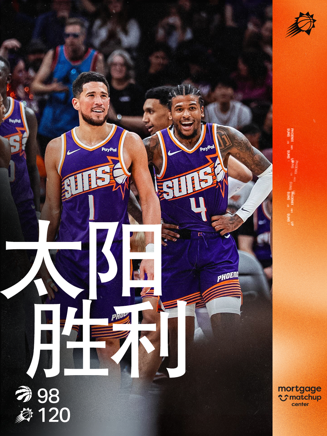 【全场比赛结束☀️】众将发力拿下胜利！太阳 120-98大胜猛龙 🔥SUNS 