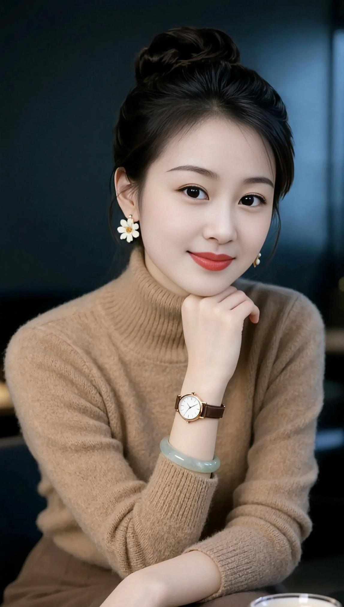 棕调生活照 甜美女孩 清纯甜美 治愈系笑容 优雅气质