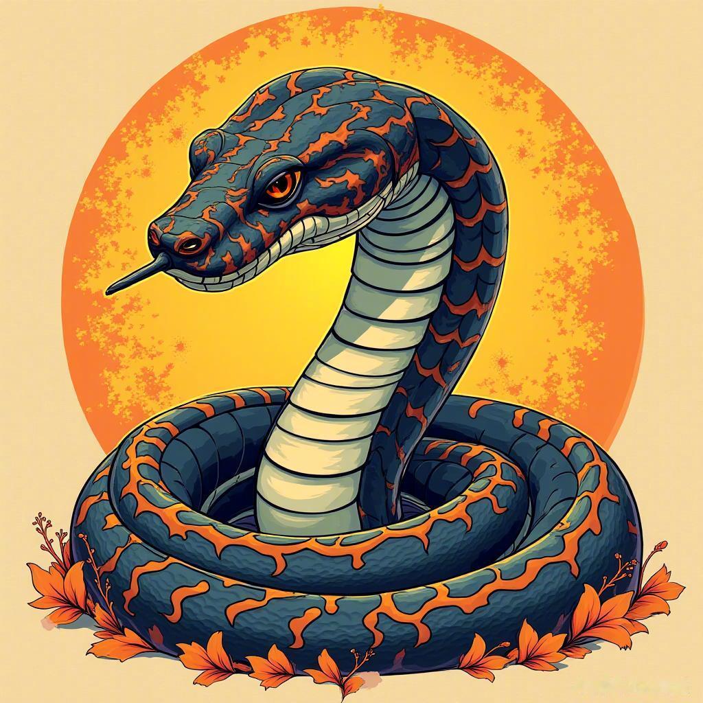 蛇年头像真是太有魅力啦！复古与现代的完美结合，灵动的蛇儿让我心动不已！🎨✨  