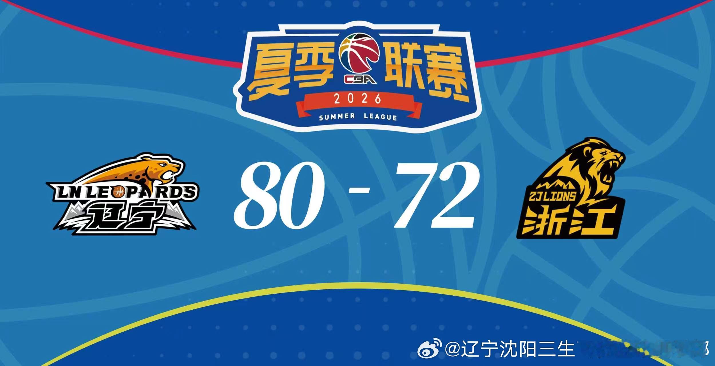 2026年CBA夏季联赛（青岛），辽宁本钢击败浙江浙商证券。 ​​​​
