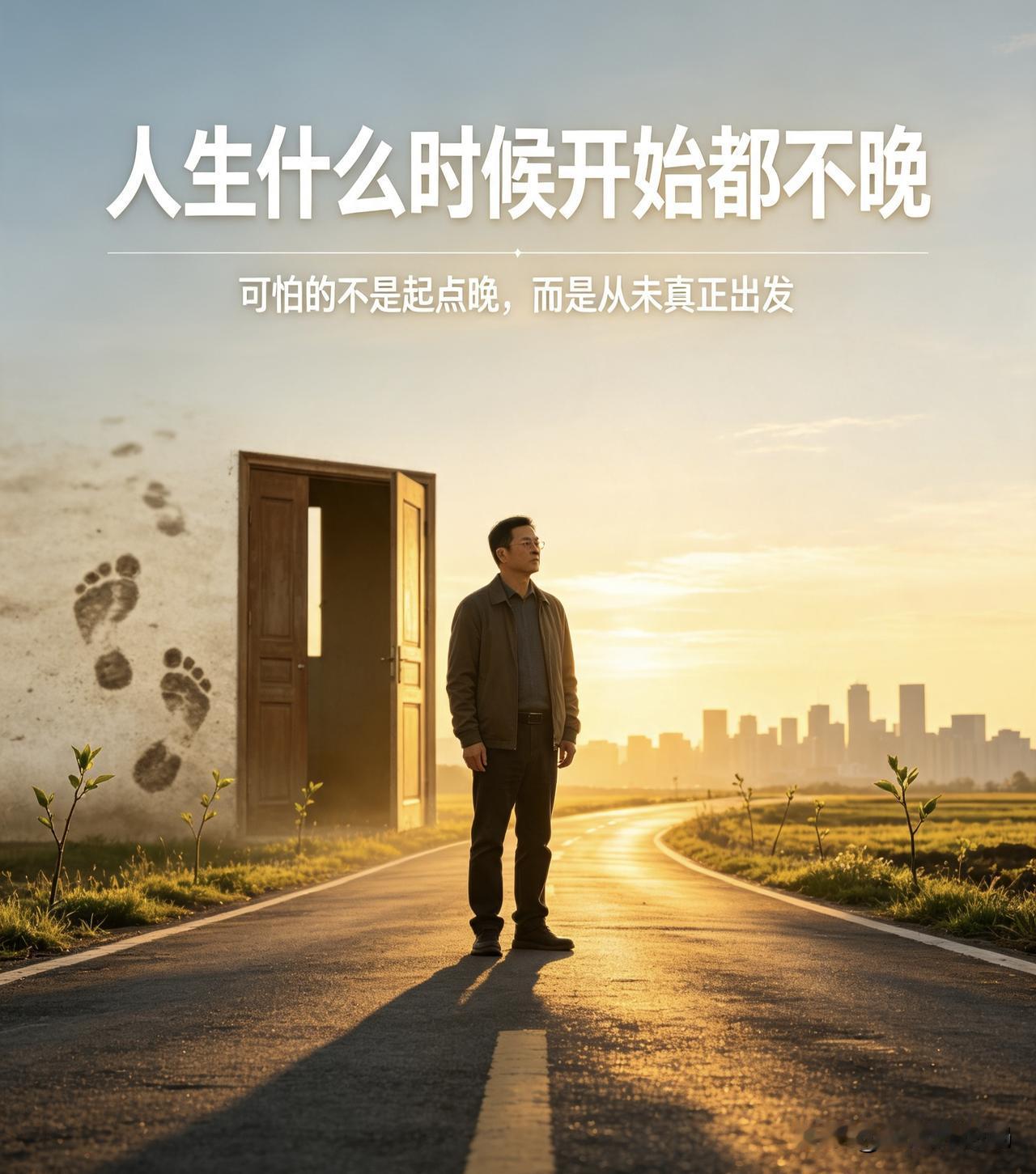 今天分享一段非常励志的一段文字。

人生没有太晚的开始，只有过早的放弃。
听过一
