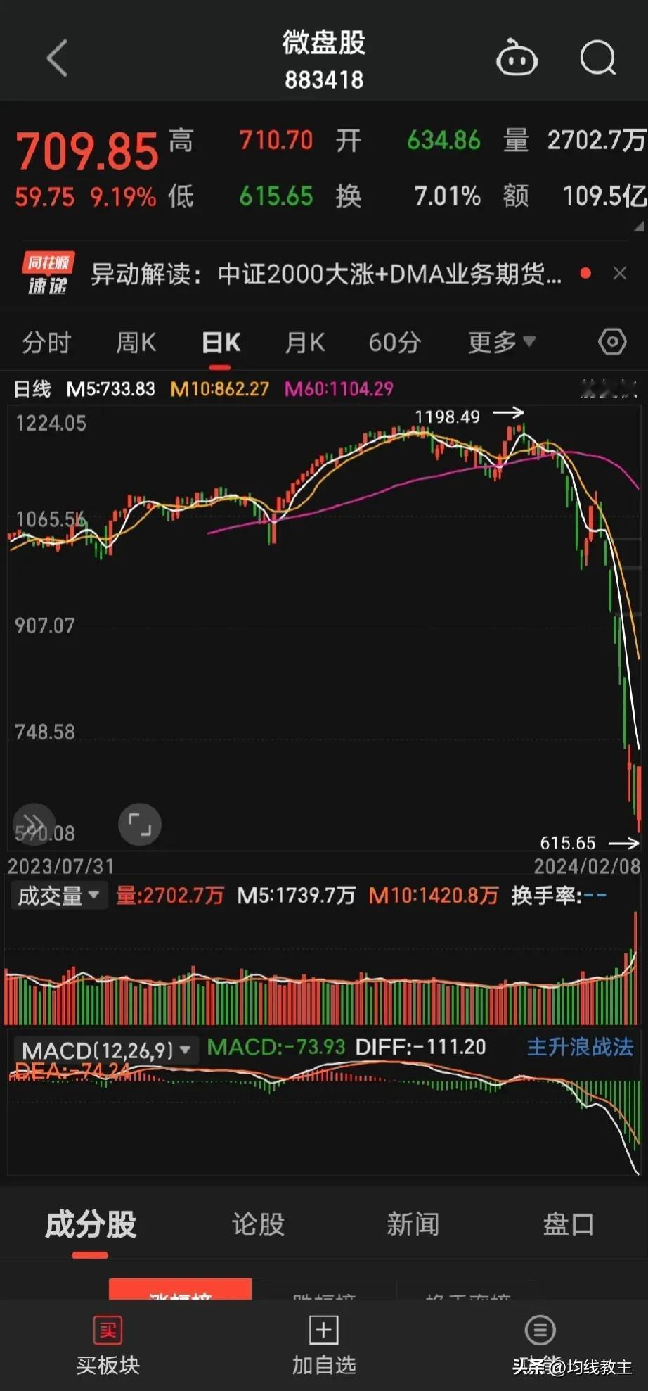 2024年的股市究竟有多惨？看过下面这张图就能深有体会！

下面这张图是一个微盘