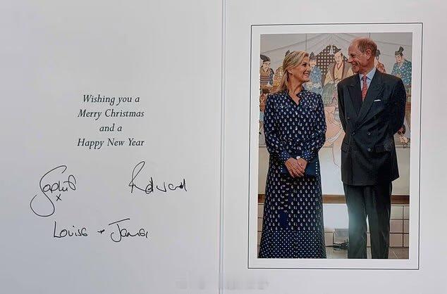 英国王室 爱丁堡公爵夫妇2025年度圣诞新年官方贺卡🎄可以看到爱丁堡公爵夫妇一