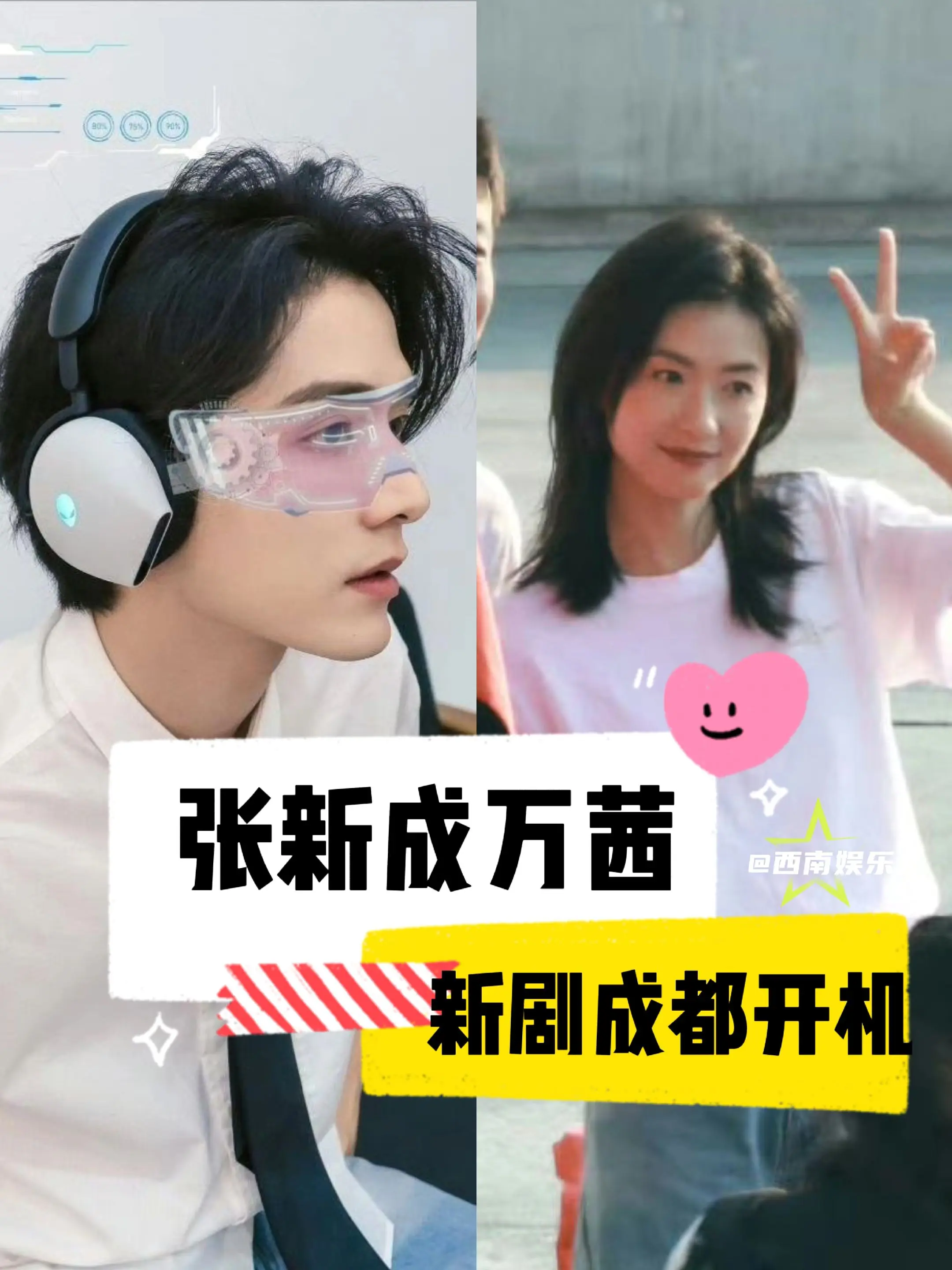 【成都】张新成万茜新剧在成都开机。腾讯科幻剧《群星》在成都开机，并官宣...