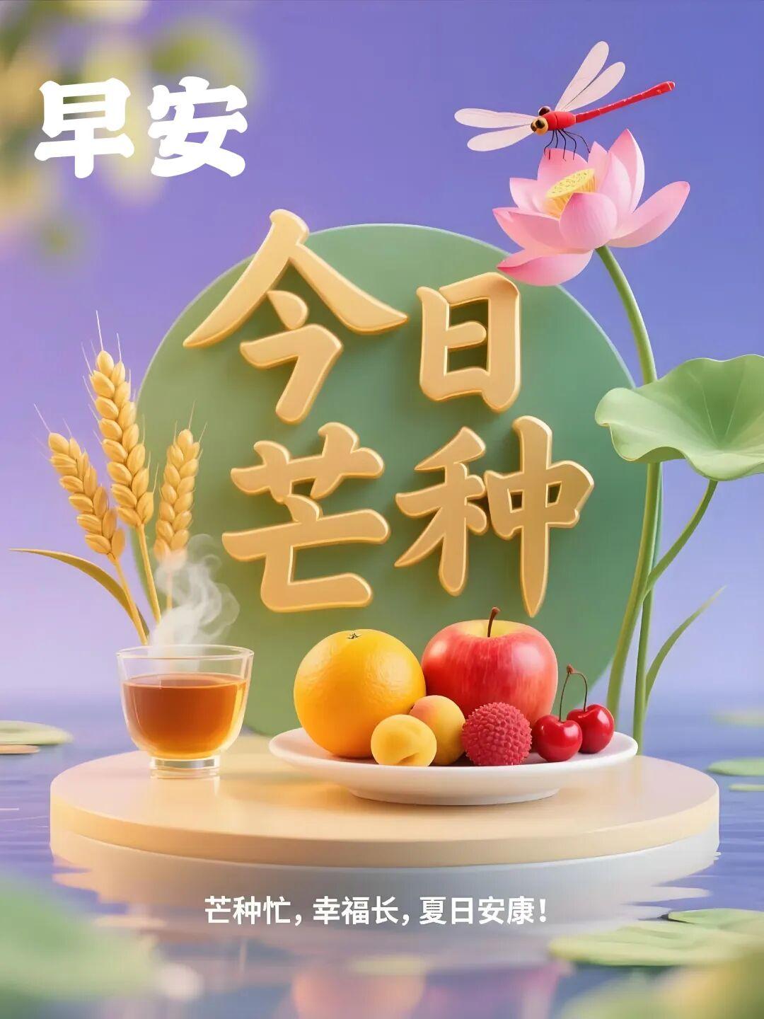 芒种到，暑气渐浓。早起感受丝丝清凉，芒种之际，愿所有汗水都开花，所有努力都结果！