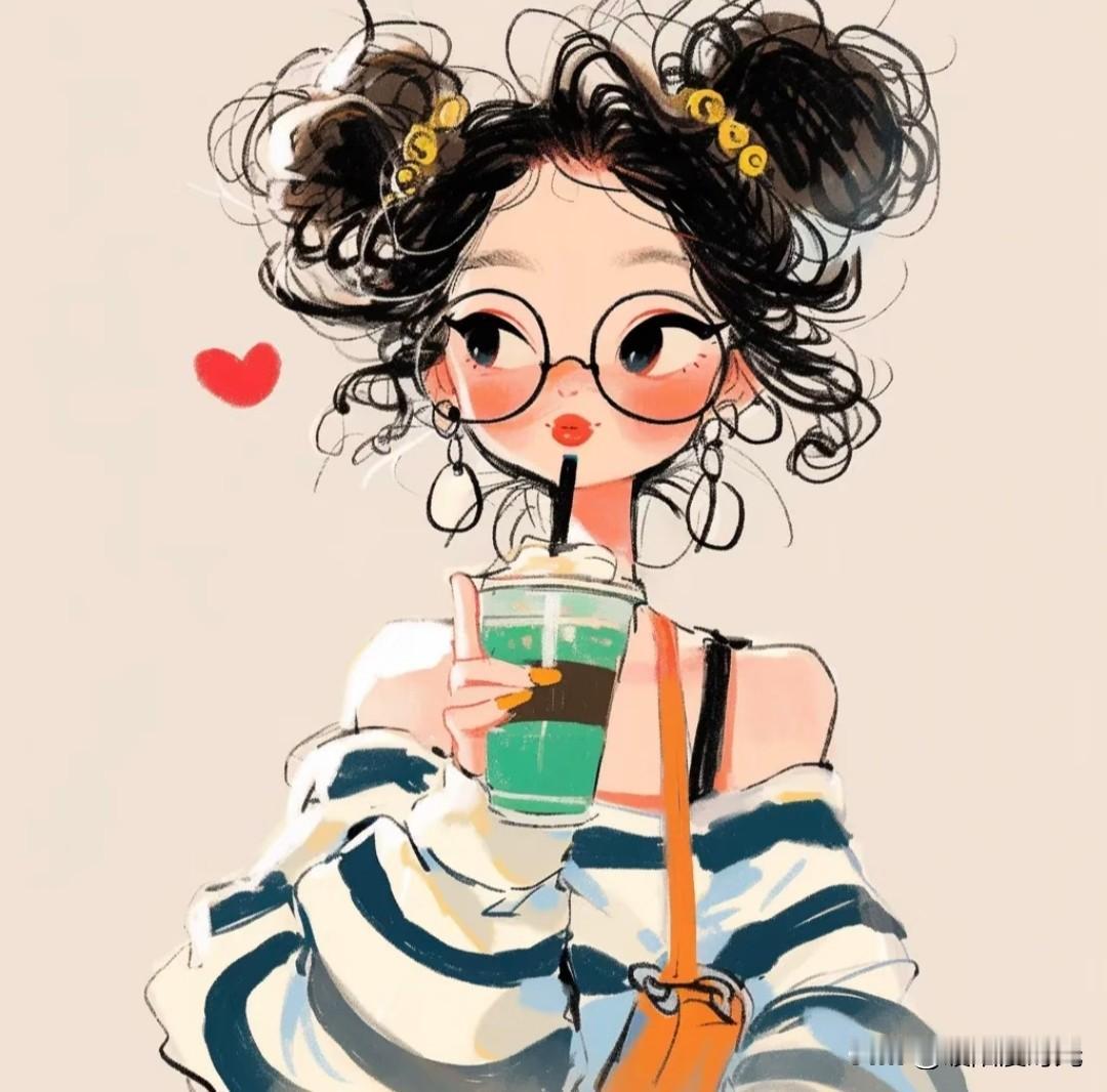 奶茶在手，快乐我有，今天甜度超标✨
娜娜酱可爱女生微信头像分享萌系少女头像