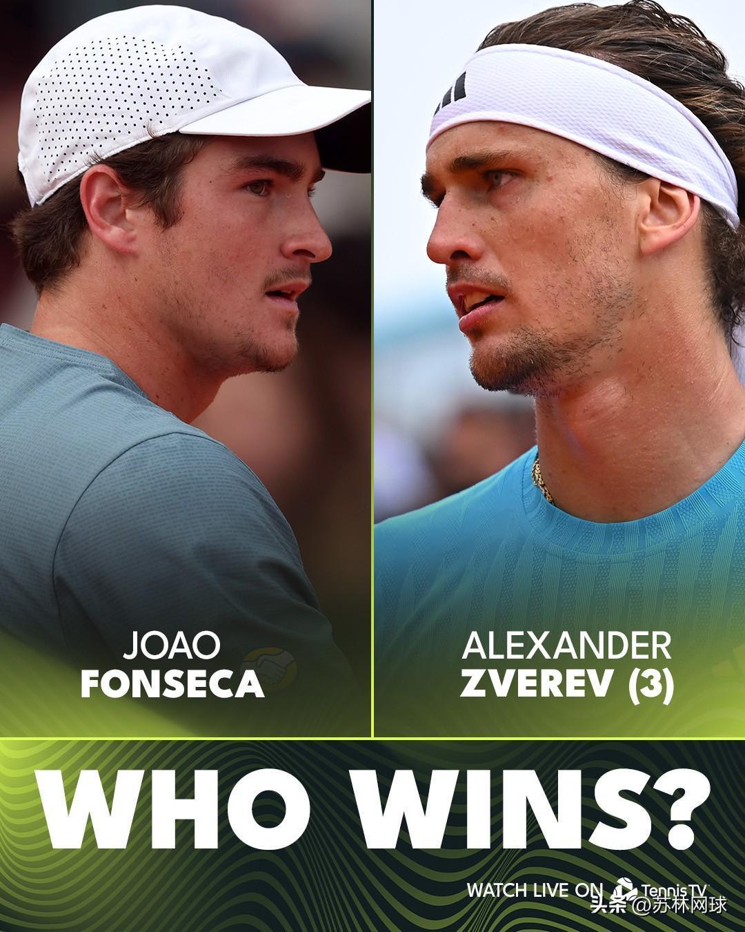 🇧🇷丰塞卡将在蒙特卡洛大师赛1/4决赛对阵兹维列夫🇩🇪。
此前两人从未交