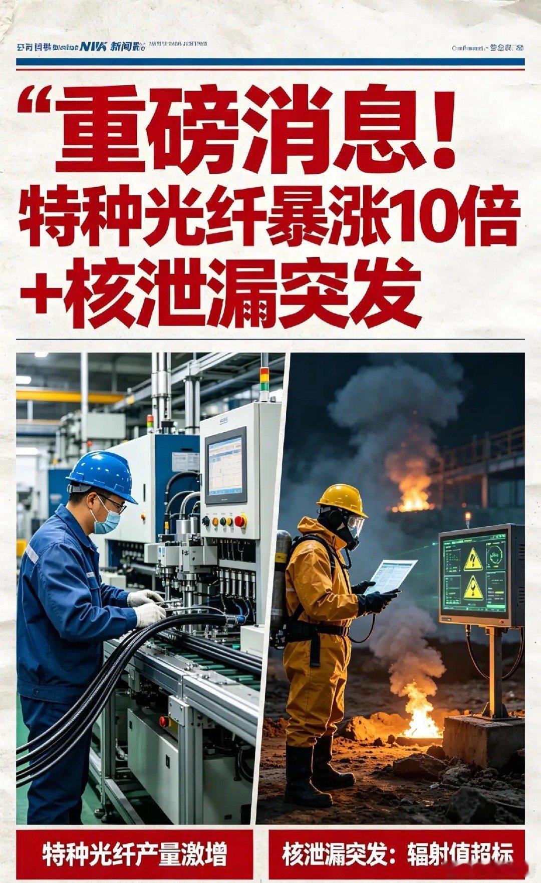 重磅消息！特种光纤暴涨10倍+核泄漏突发一、特种光纤价格暴涨10倍仍供不应求，国