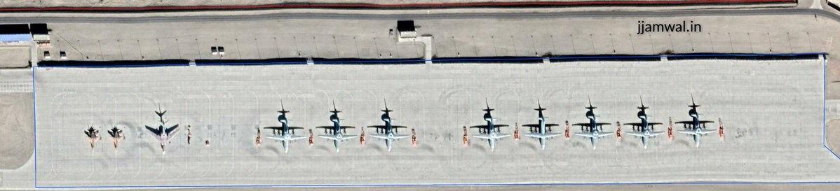 西部靠近印度的某机场，9架预警机、3架战术运输机。仅这一个基地里面的预警机数量接