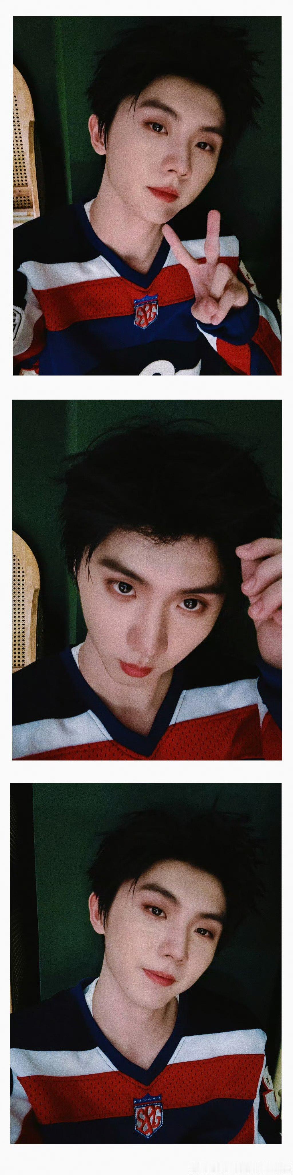 马嘉祺自拍三连 ​​​被这个露额头的小马帅晕啦～周末快乐！！！ ​​​