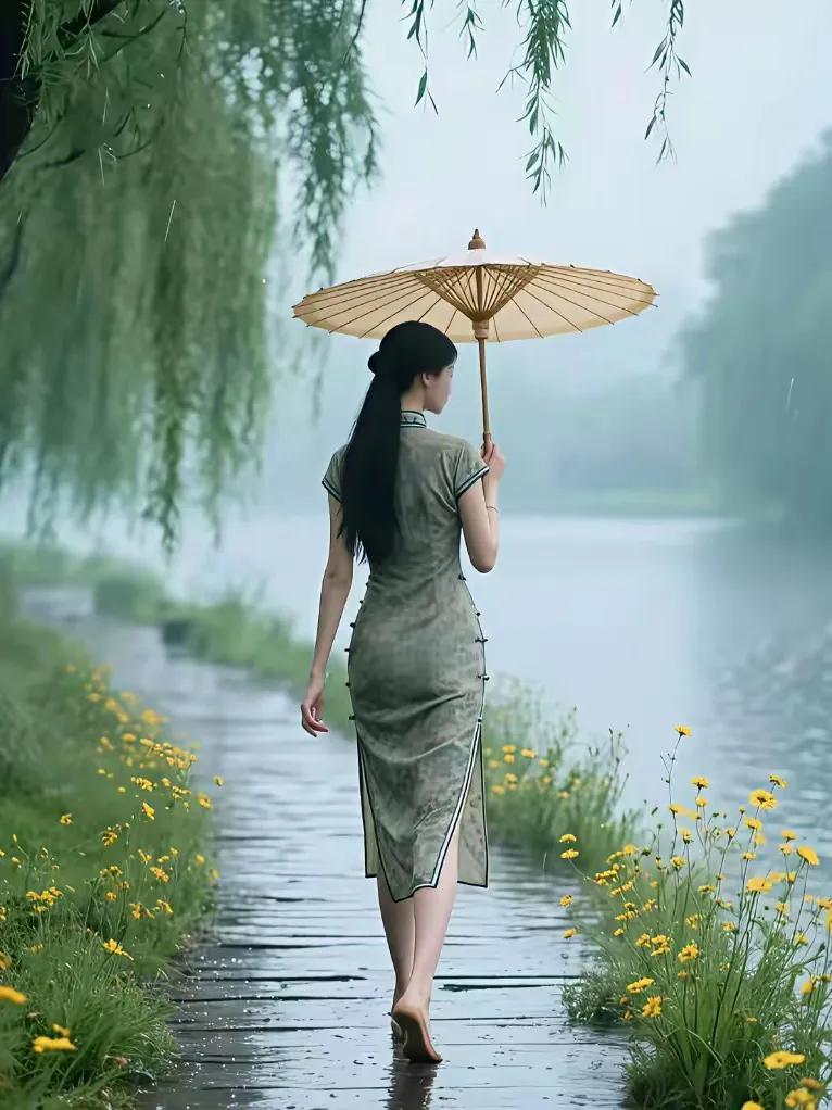 电伞雷鸣风雨夜，
青山绿水艳阳天。
横批：《风雨夜与艳阳天》