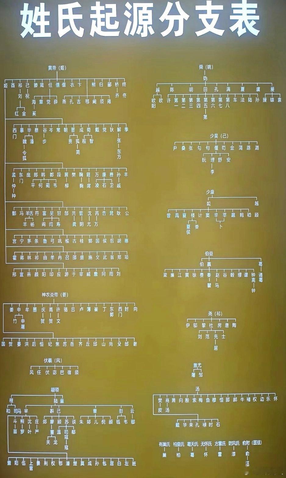 寻找自己姓氏的起源，姓氏起源分支表！终于找到自己姓氏的起源，有意思，你也可以来看