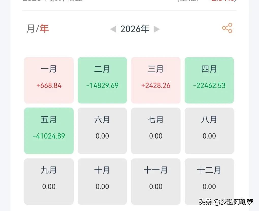 看完这份年度盈亏账单，才懂炒股仓位才是保命根本
 
翻看这位股民2026年前五月