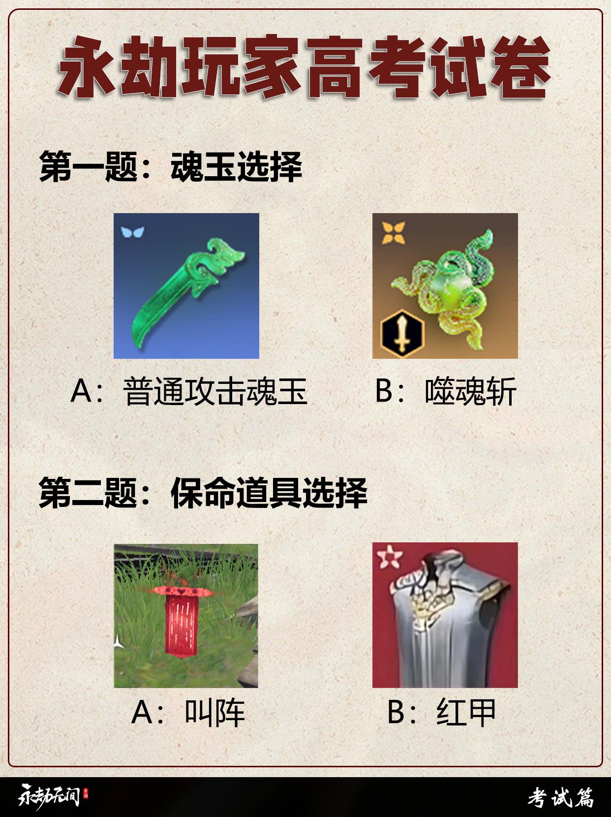 永劫玩家高考试卷。