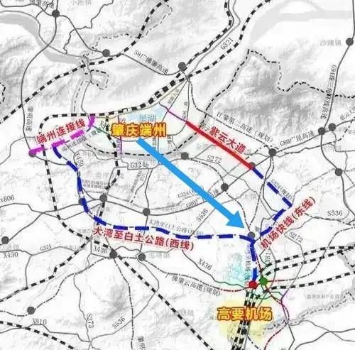 肇庆主城区端州区至广州新机场直线距离只有20公里，但看到肇庆规划的机场快线却是弯