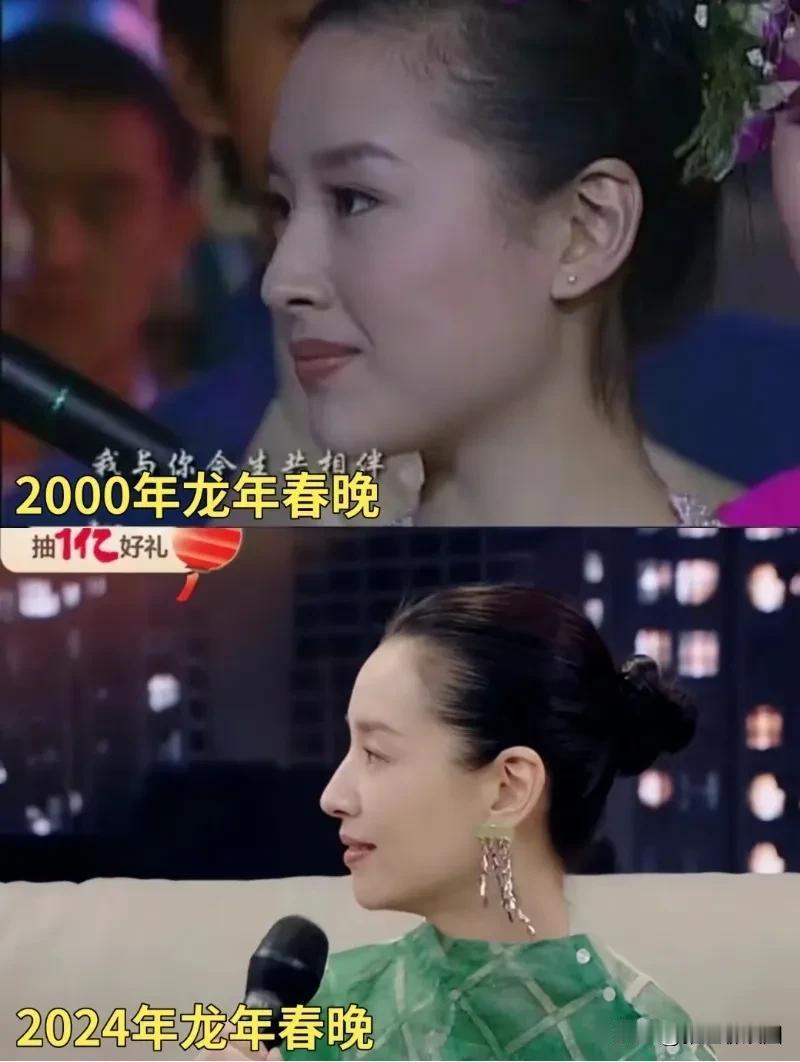 看春晚直播，被董洁的状态惊艳到了！40多岁了状态和气色依旧好好！只是稍稍瘦了一些
