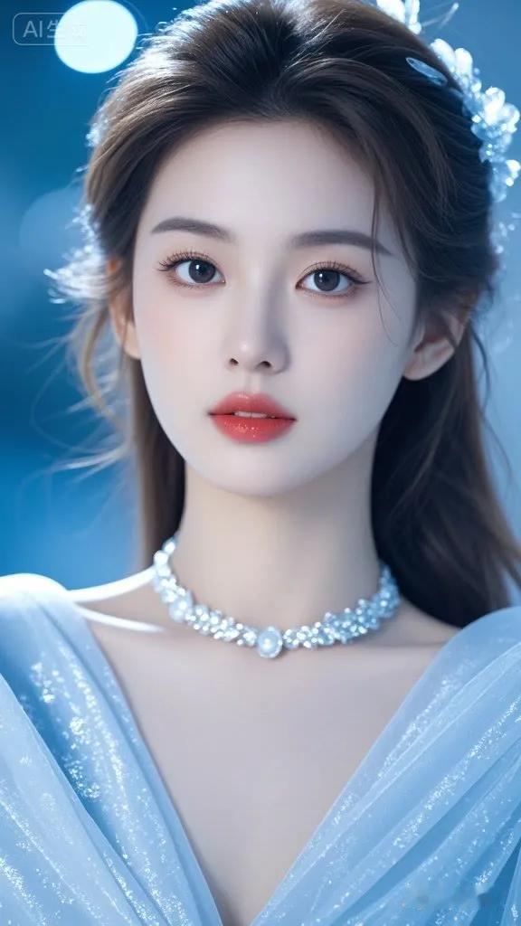 梦幻蓝调，璀璨珠宝，唯美少女，尽显优雅气质！