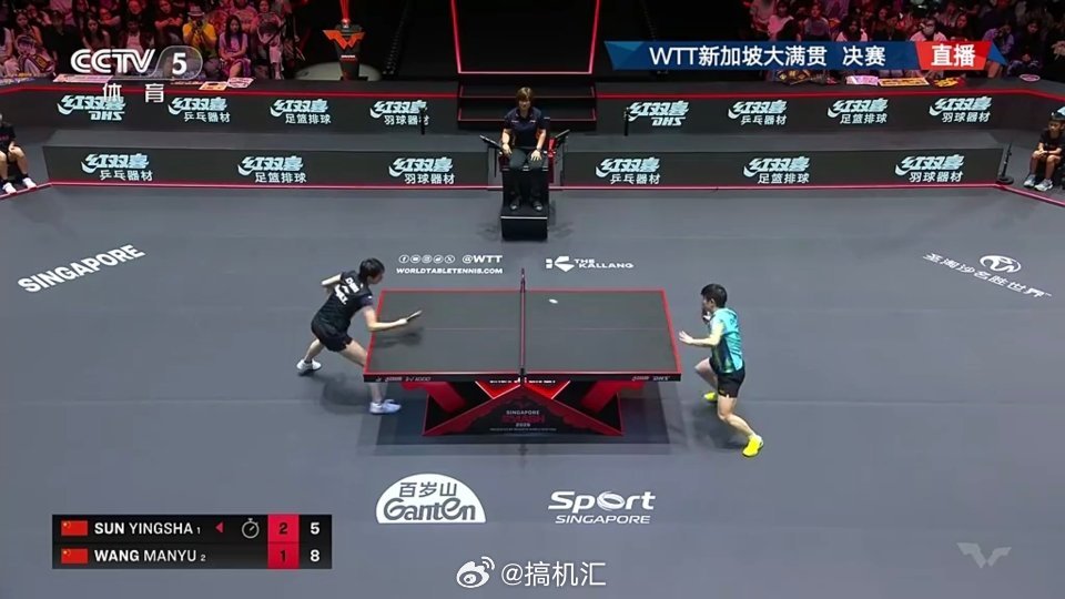 孙颖莎vs王曼昱，谁赢都可以，前4局目前是2：2。继续加油！ 