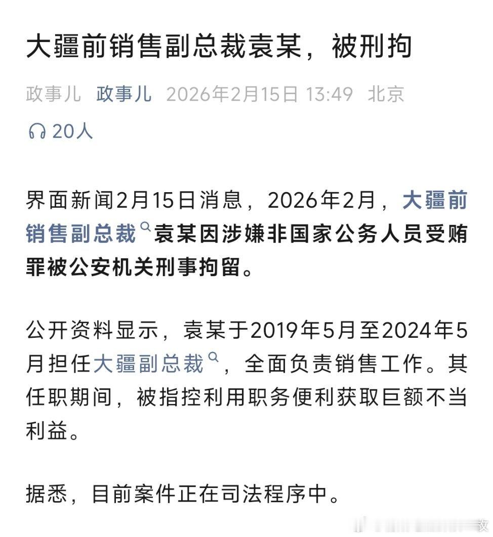 大疆前销售副总裁袁某，被刑拘！ 