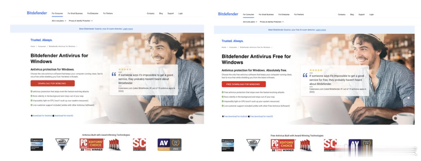 安全公司曝光黑客山寨杀毒软件 Bitdefender 官网，实为提供钓鱼木马安全