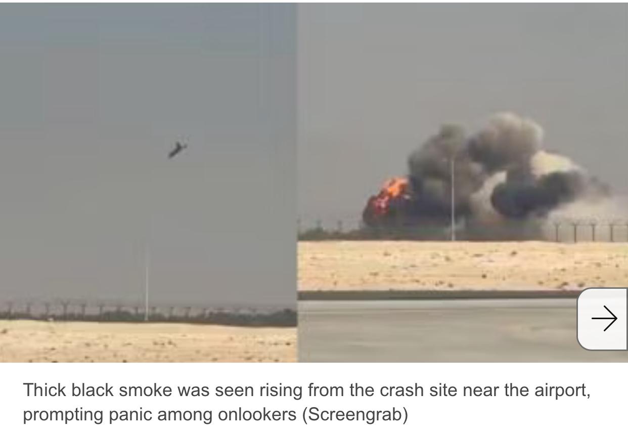 印度空军光辉战机坠毁印度五代战机 

三十分钟前，一架正在迪拜航空展进行飞行表演