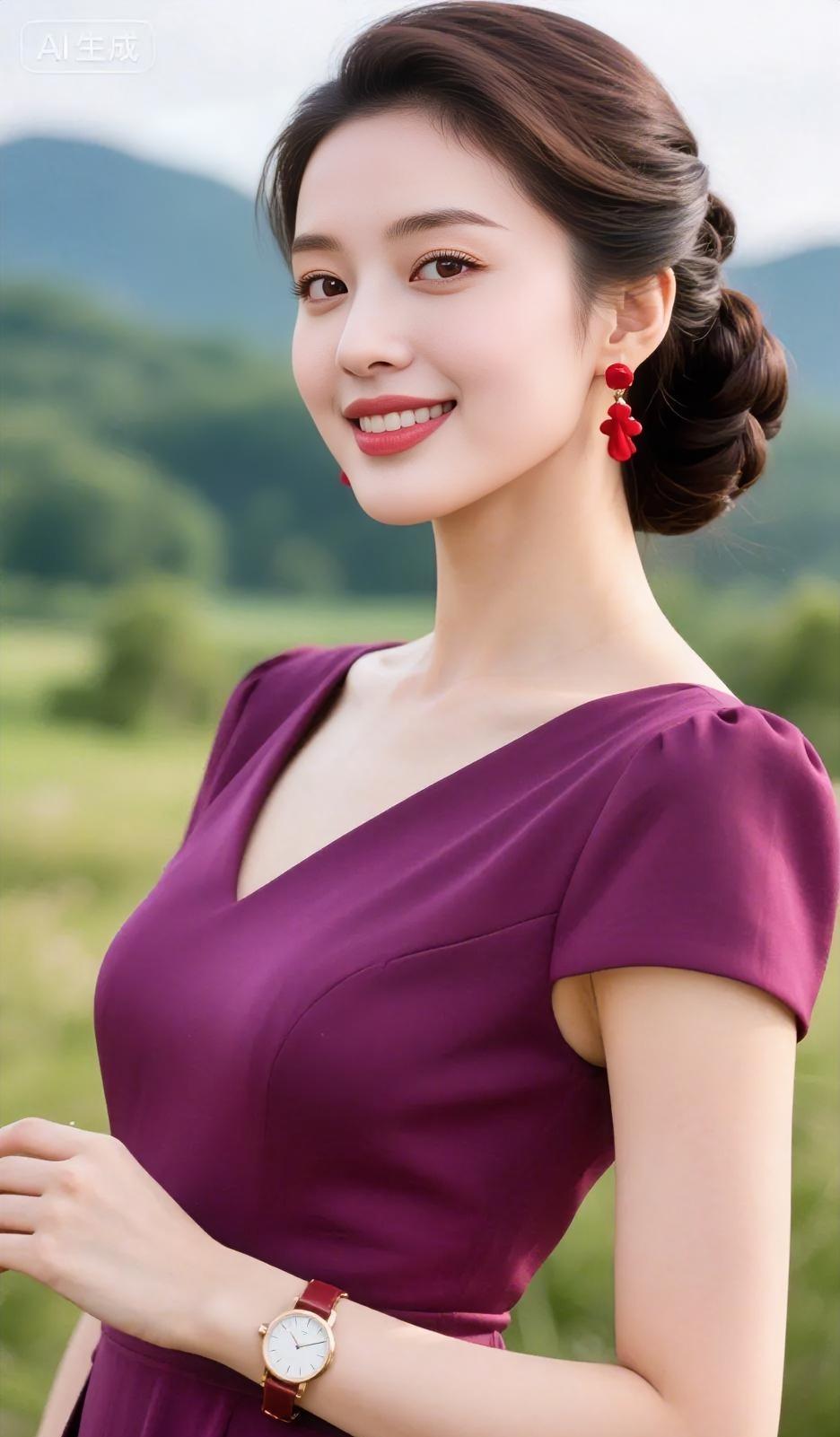 《紫衣与远山的约定》

紫衣垂坠，裹着微风的温柔，

发髻轻挽，别住流年的静好。