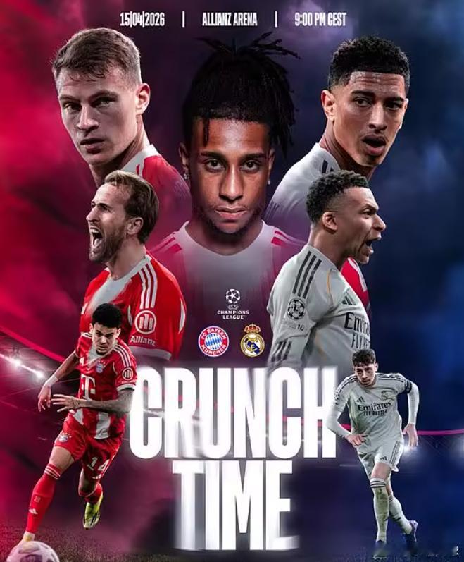 拜仁发布欧冠战皇马海报：Oneclub.Onegoal.奥利塞C位领衔拜仁vs皇