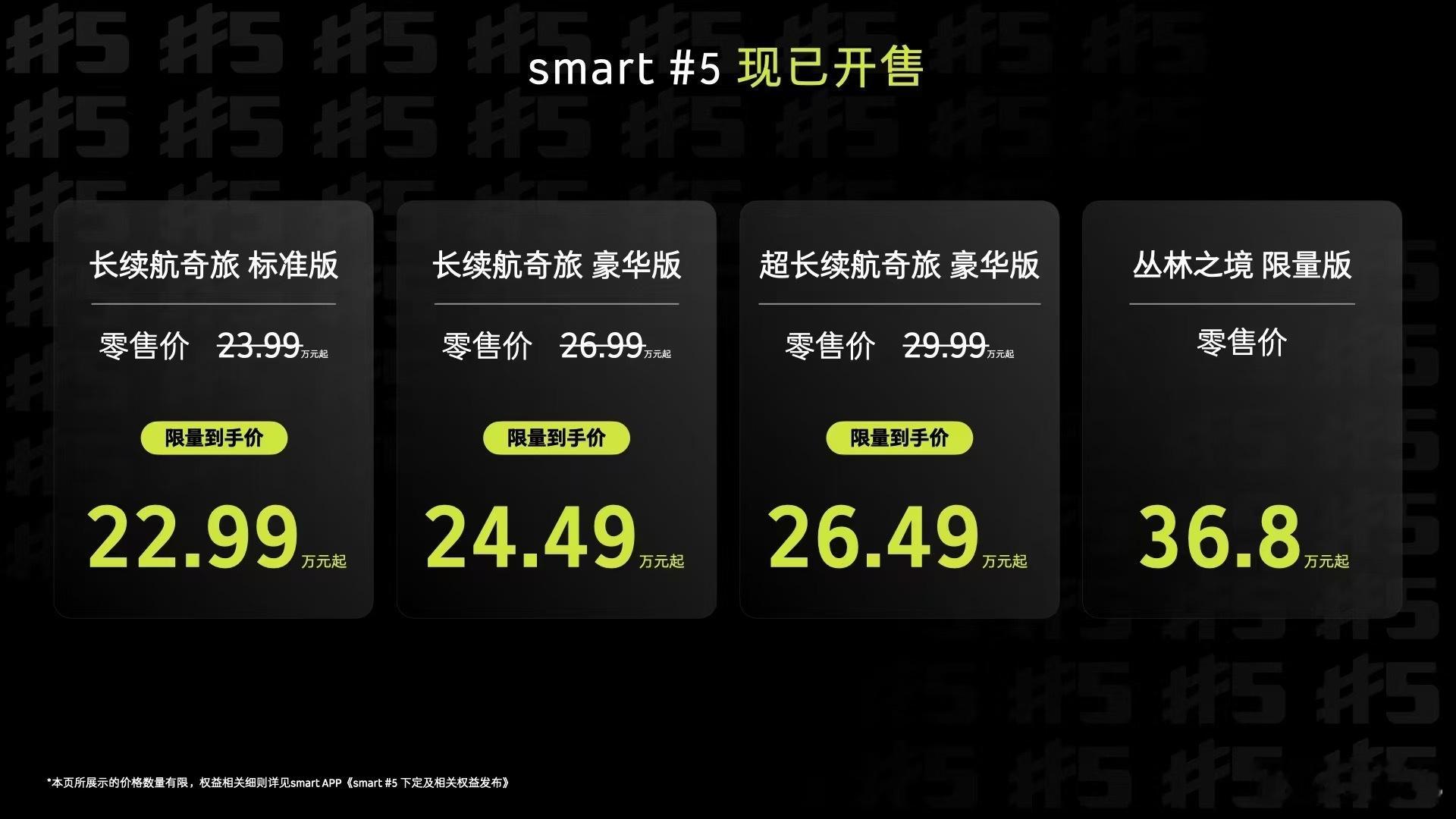 smart精灵#5 丛林之境限量版确实高出不少24.49万那款应该会是主销车型 