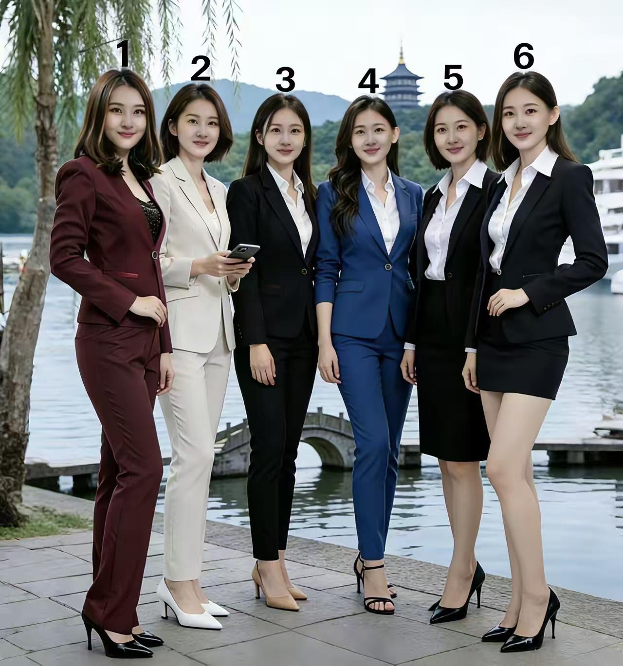 近日，一网友晒出六美女，据说都是未婚的黄花大闺女，还编了号，供未婚男子选择。仔细