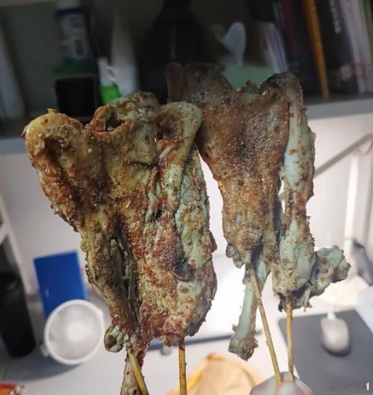 这鸭腿都绿成这样了嘛大学生的脾气和肠胃都有点太好了吧，真是吃嘛嘛香的年纪阿姨称鹅