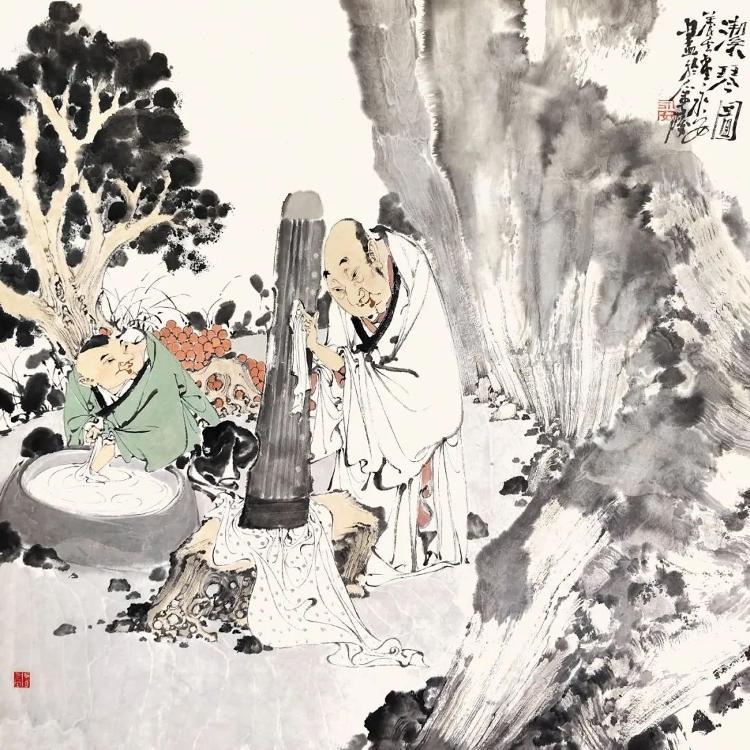 上联：偶拭藏琴传世宝
下联：[比心]

网络图片/诚谢侵删