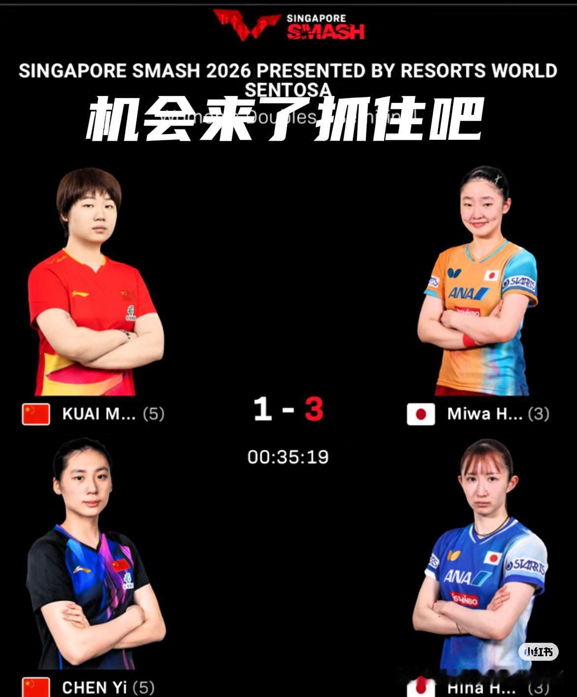 为什么会这样，满怀希望，最后是满满的失望。

混双不行，女双也进不了决赛，想想之